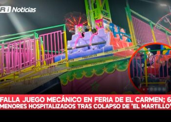 Falla juego mecánico en feria de El Carmen; 6 menores hospitalizados tras colapso de ‘El Martillo’