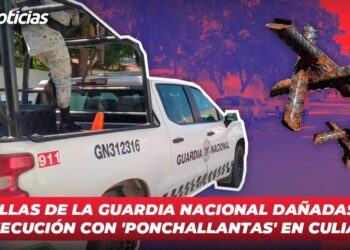 Patrullas de la Guardia Nacional dañadas tras persecución con ‘Ponchallantas’ en Culiacán