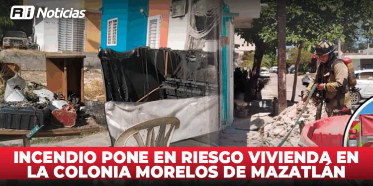 Incendio pone en riesgo vivienda en la colonia Morelos de Mazatlán