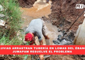 Lluvias arrastran tubería en Lomas del Ébano; JUMAPAM resuelve el problema