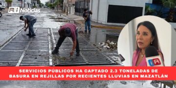 Servicios Públicos ha captado 2.3 toneladas de basura en rejillas por recientes lluvias en Mazatlán
