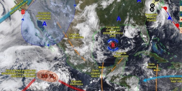 Monzón mexicano y onda tropical desatarán lluvias fuertes hoy 10 de julio, ¿Qué estados serán afectados?