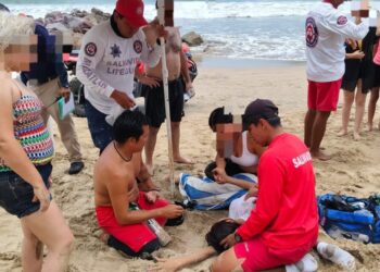 Realizan rescate masivo en playa Sábalo 2; nueve personas fueron auxiliadas