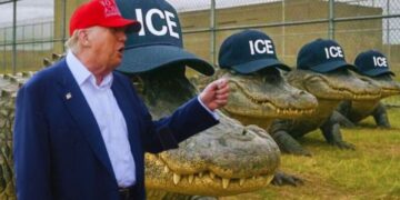 Donald Trump se burla de los migrantes y les manda un mensaje: “Les enseñaremos a huir de un caimán”