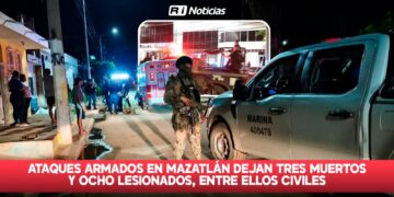 Ataques armados en Mazatlán dejan tres muertos y ocho lesionados, entre ellos civiles