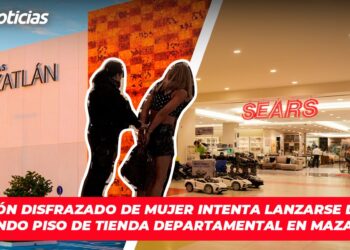 Ladrón disfrazado de mujer intenta lanzarse desde segundo piso de tienda departamental en Mazatlán