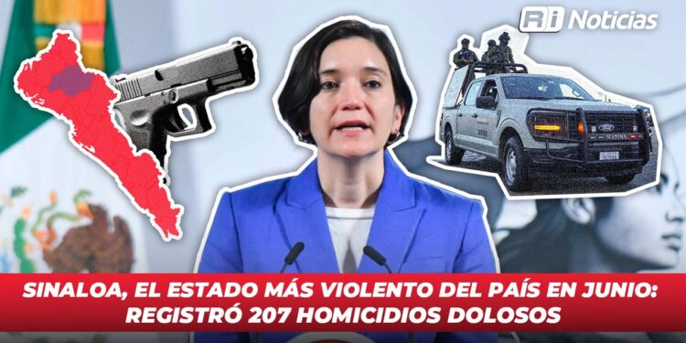 Sinaloa, el estado más violento del país en junio: registró 207 homicidios dolosos