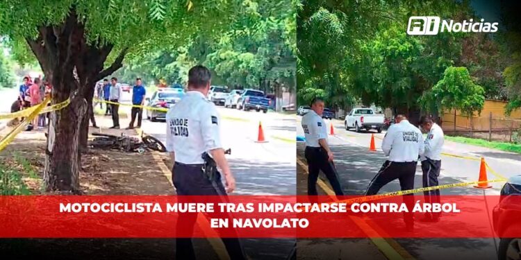 Motociclista muere tras impactarse contra árbol en Navolato