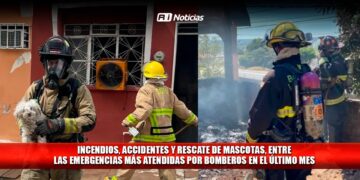 Incendios, accidentes y rescate de mascotas, entre las emergencias más atendidas por Bomberos en el último mes