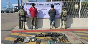 Marina asegura a dos civiles, un vehículo y armamento en Concordia
