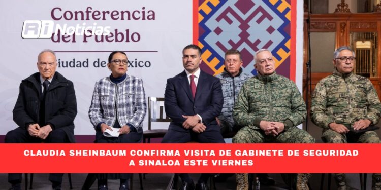 Claudia Sheinbaum confirma visita del Gabinete de seguridad a Sinaloa este viernes
