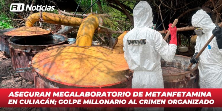 Aseguran megalaboratorio de metanfetamina en Culiacán; golpe millonario al crimen organizado