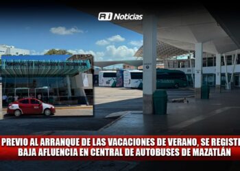 Previo al arranque de las Vacaciones de Verano, se registra baja afluencia en Central de Autobuses de Mazatlán