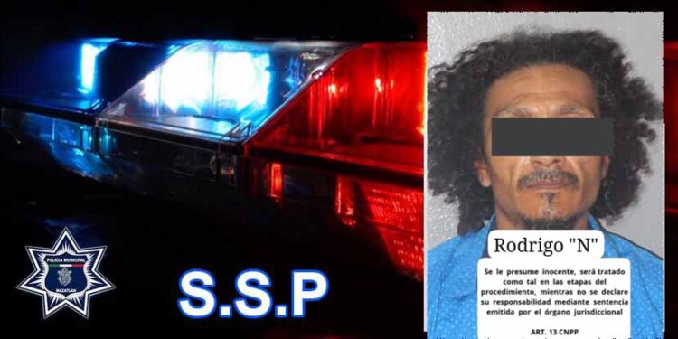 Policía Municipal detiene a hombre por probable violencia intrafamiliar