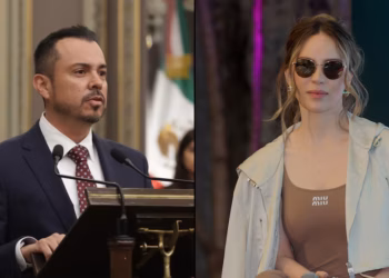 Captan al morenista García Parra con Belinda en Disneylandia por su cumpleaños y él aclara: “Fue con recursos propios”