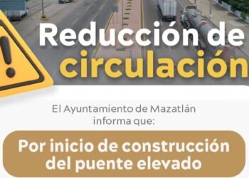 Por inicio de construcción del puente elevado a la salida norte de Mazatlán, la circulación sufrirá reducción vehicular