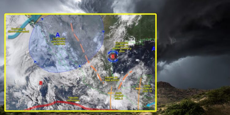 Clima hoy 4 de agosto; El mozón mexicano ocasionará lluvias fuertes con descargas eléctricas en Durango, Sinaloa y Nayarit