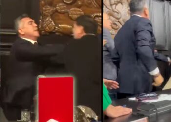 Piden expulsar a Alito Moreno del Senado tras agresión contra Noroña y un trabajador del lugar