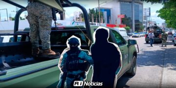 Militares detienen a dos sospechosos en operativo frente a Palacio de Gobierno en Culiacán