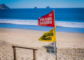 Salvavidas remolcan a surfista que era jalado por el oleaje hacia una zona rocosa