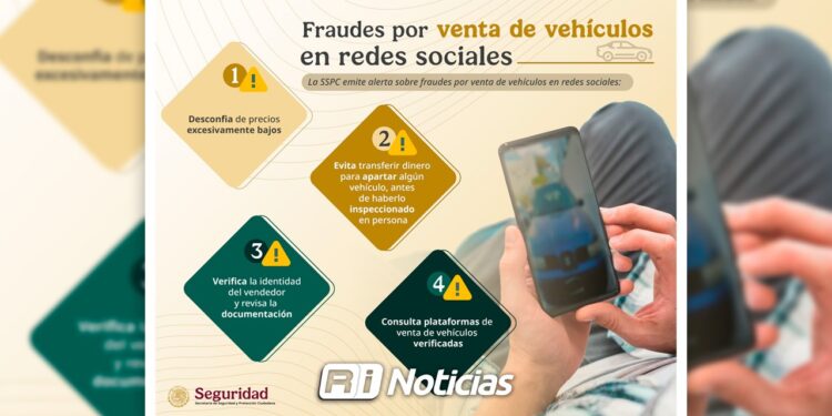 Alerta SSPC sobre fraudes por venta de vehículos en redes sociales