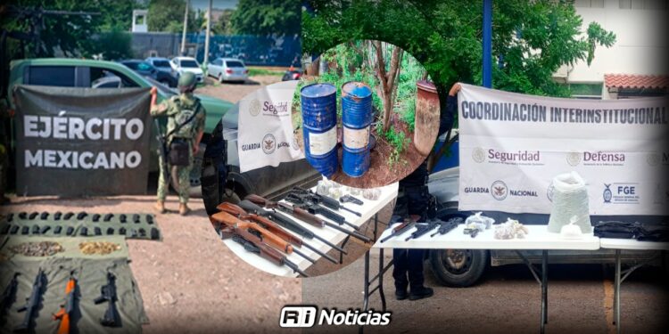 Golpe al crimen organizado: aseguran droga, armas y explosivos en Sinaloa durante operativos federales