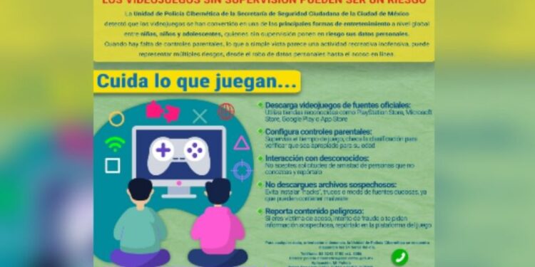Policía Cibernética de la SSC alerta sobre los riesgos de no supervisar los videojuegos en línea y brinda recomendaciones a padres de familia