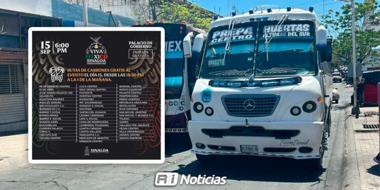Gobierno de Sinaloa anuncia transporte gratuito para el Grito de Independencia 2025 en Culiacán
