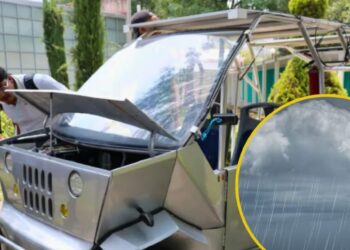 Ante la contaminación del aire, mexicanos lanzan ‘Hidrobinisa’, el auto que funciona con agua de lluvia y paneles solares