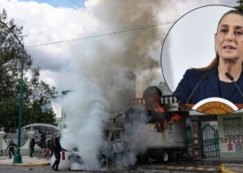 Claudia Sheinbaum niega caer en “Provocaciones”, tras quema de camión en Campo Militar