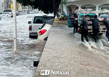Lluvias intensas provocan encharcamientos, caos vial y autos varados en Culiacán: PC