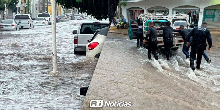 Lluvias intensas provocan encharcamientos, caos vial y autos varados en Culiacán: PC