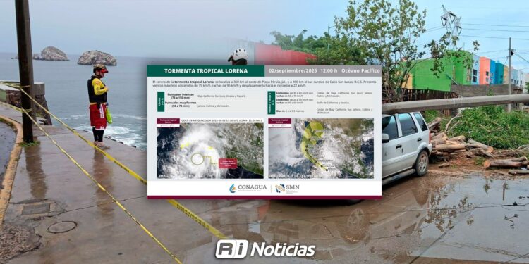 Tormenta tropical Lorena seguirá provocando lluvias en Mazatlán