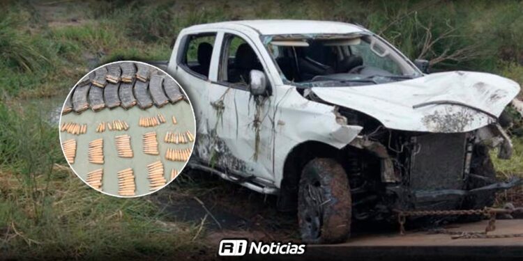 Incautan arsenal en Navolato tras encontrar camioneta robada en canal
