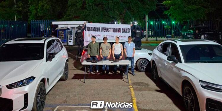 Detienen a cuatro en Culiacán con armas largas y vehículos robados; dos de ellos son menores de edad