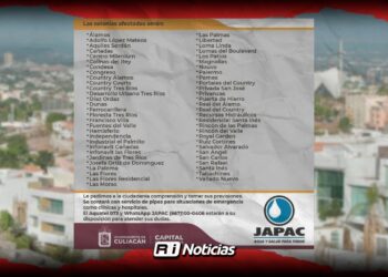 Suspenden temporalmente el servicio de agua en 57 colonias de Culiacán: ¿Cuándo se restablece?