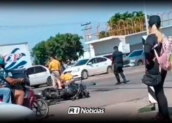 Patrulla del penal atropella a motociclista en la avenida Santa Rosa