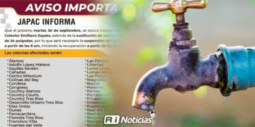 57 colonias de Culiacán sin agua por trabajos de JAPAC