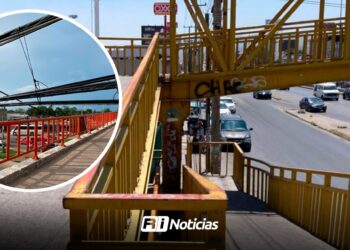 Cables colgantes en puentes peatonales de Mazatlán generan preocupación