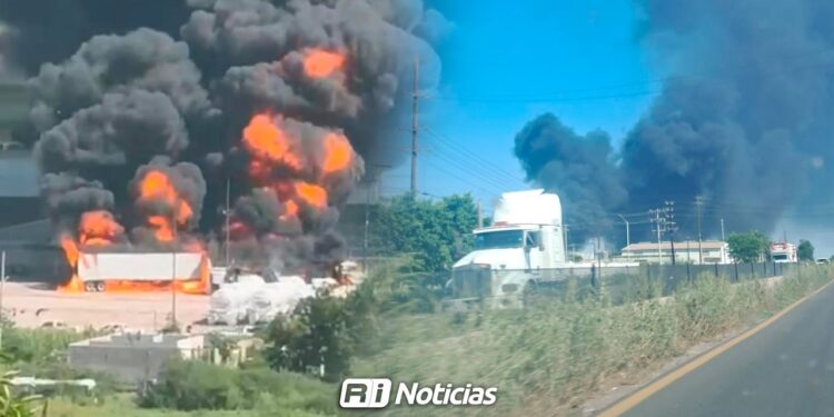 Detonación de pipa provoca incendio y varios heridos en área industrial de Los Mochis