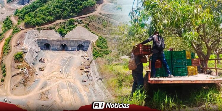 Huertas de Escuinapa en riesgo por daños en ducto de la presa Santa María