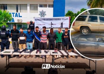 Once detenidos con arsenal y vehículos blindados en Navolato