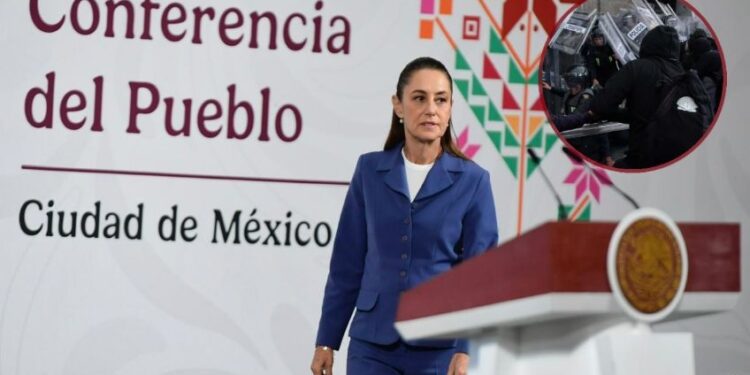 Sheinbaum condena violencia en marcha del 2 de octubre: “¿Qué buscan estos grupos que se cubren la cara?”