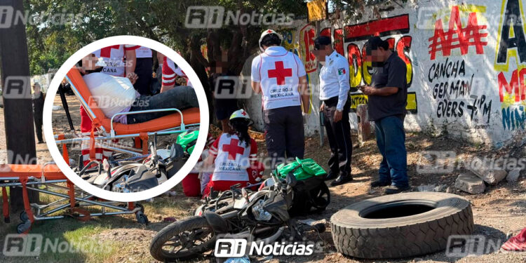 Motociclista resulta lesionado tras ser embestido por camión urbano en Mazatlán
