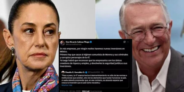 Ricardo Salinas Pliego vía X afirma que sus empresas no harán nuevas inversiones en México bajo el actual gobierno, “Primero hay que sacar al régimen comunista de Morena”