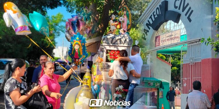 Culiacanenses honra a sus angelitos con globos, flores y amor