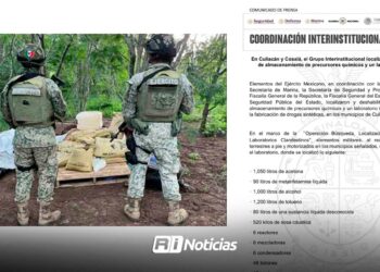 En Culiacán y Cosalá, el Grupo Interinstitucional localiza y destruye 5 áreas de almacenamiento de precursores químicos y un laboratorio inactivo