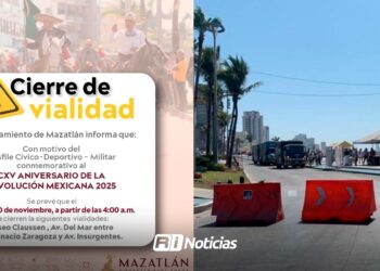 Para el libre y seguro desarrollo del desfile por el 115 aniversario de la Revolución Mexicana, la Avenida del Mar tendrá cerrada a la circulación