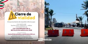 Para el libre y seguro desarrollo del desfile por el 115 aniversario de la Revolución Mexicana, la Avenida del Mar tendrá cerrada a la circulación