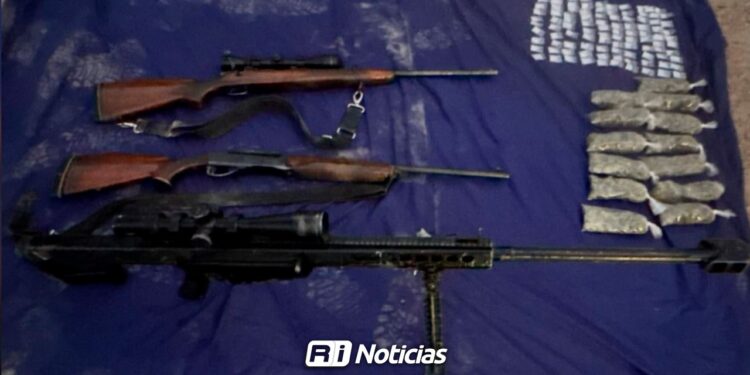 Aseguran fusil Barrett, droga y vehículo robado en operativo al sur de Culiacán